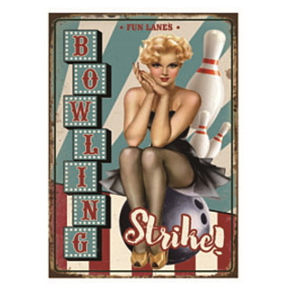 Plaque Vintage Bowling Strike