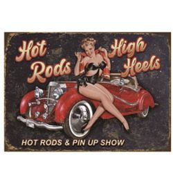 Plaque Rétro Hot Rod High Heels -- 20x30cm
