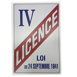 Plaque vintage Licence 4 -- 20x30cm