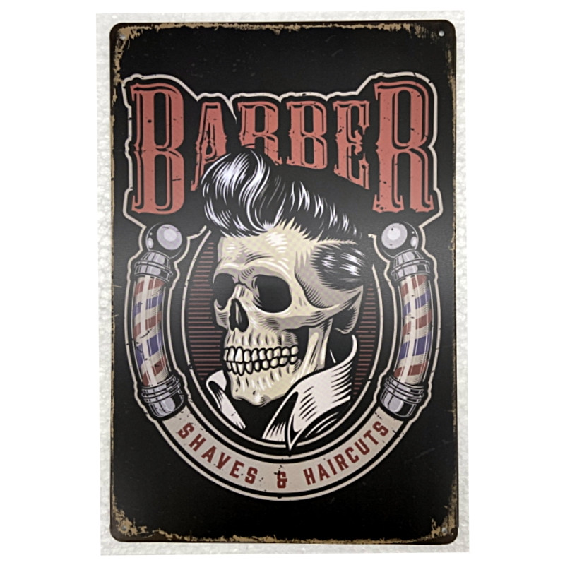 Plaque Vintage Coiffeur Barbier -- 20x30cm