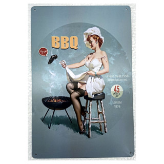 Plaque Rétro BBQ pin Up --20x30cm