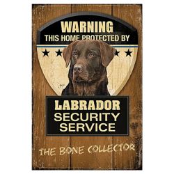 Plaque Vintage Sécurité Labrador -- 20x30cm