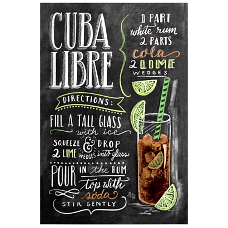 Plaque Vintage Cuba Libre -- 20x30cm