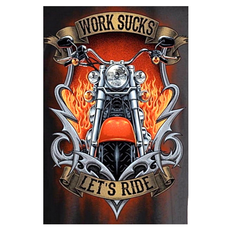 Plaque Vintage let s ride no work-- 20x30cm