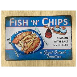 Plaque Vintage Fish And Chips
