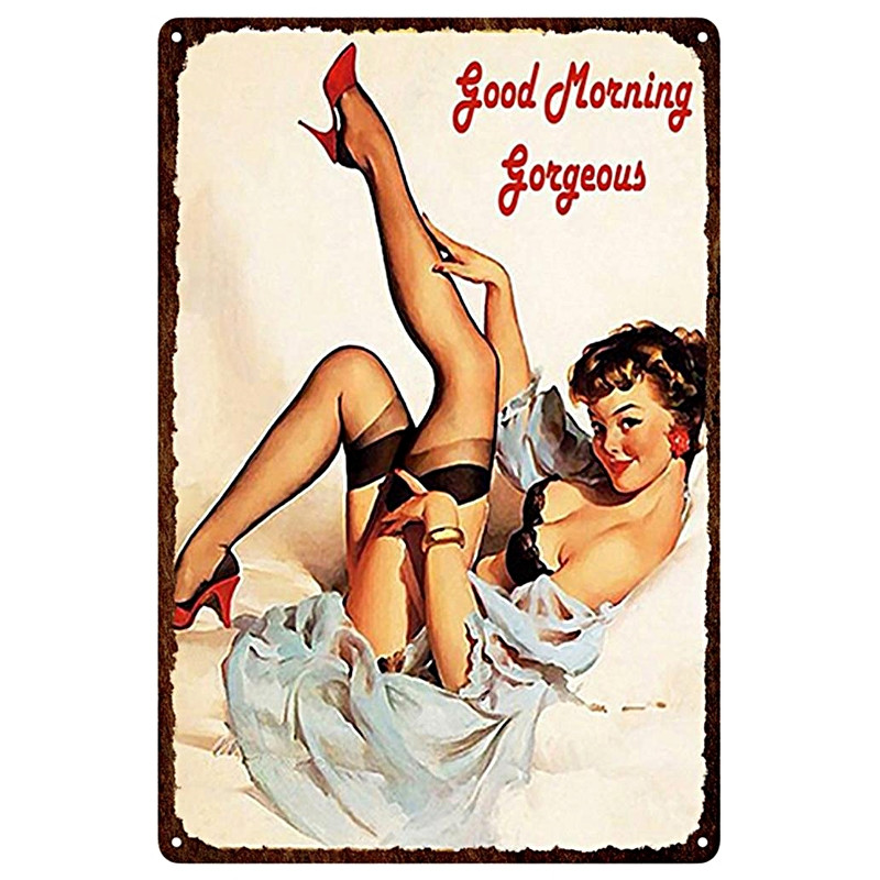 Plaque Vintage "Bonjour Beauté" -- 20x30cm