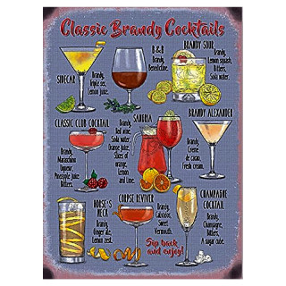 Plaque en Metal Décoration Cocktail