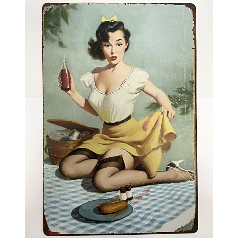 Plaque VintagePique Nique -- 20x30cm