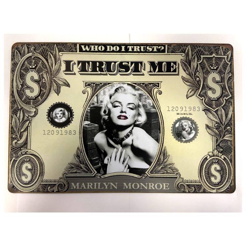 Plaque Vintage Monroe Dollar -- 20x30cm