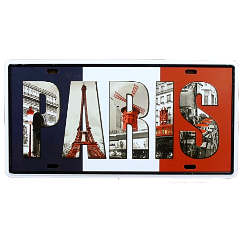 Décoration mur Paris Plaque en metal