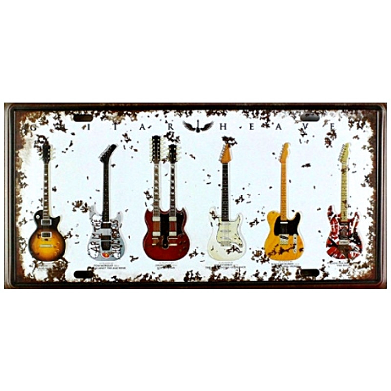 Plaque vintage de decoration guitare electrique