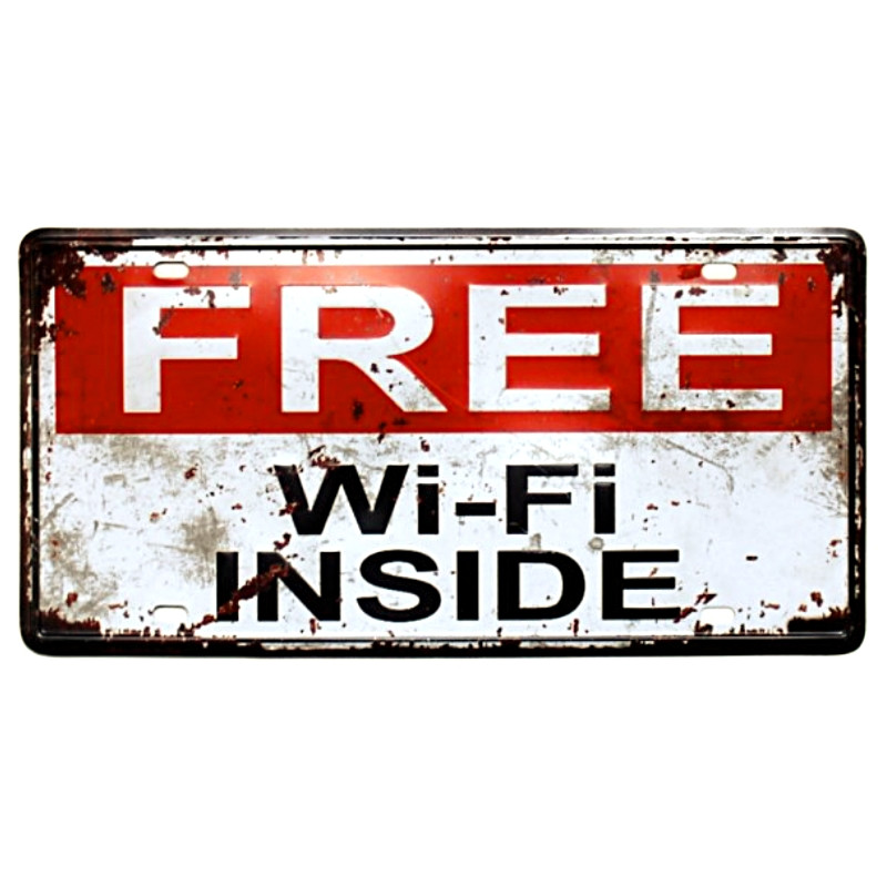 Plaque Vintage Wifi