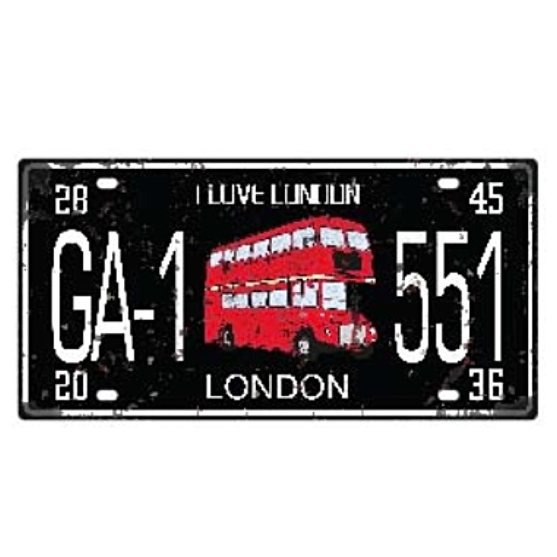 Plaque Décoration murale London Noir