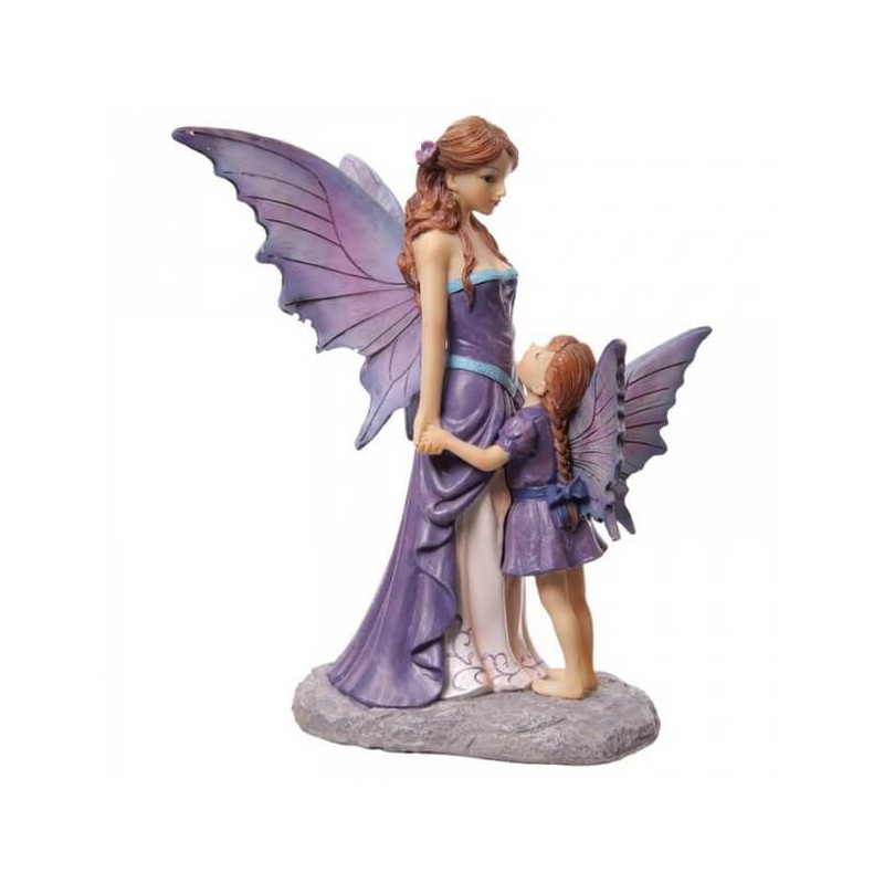 figurine fee avec enfant violet