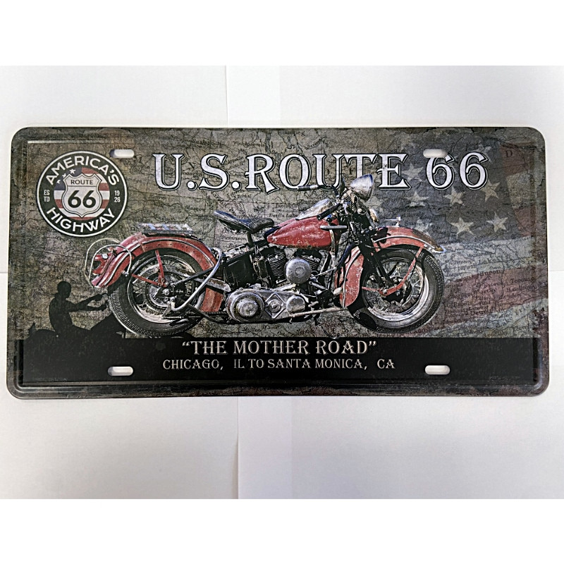 Plaque vintage US Route 66 - 15x30cm