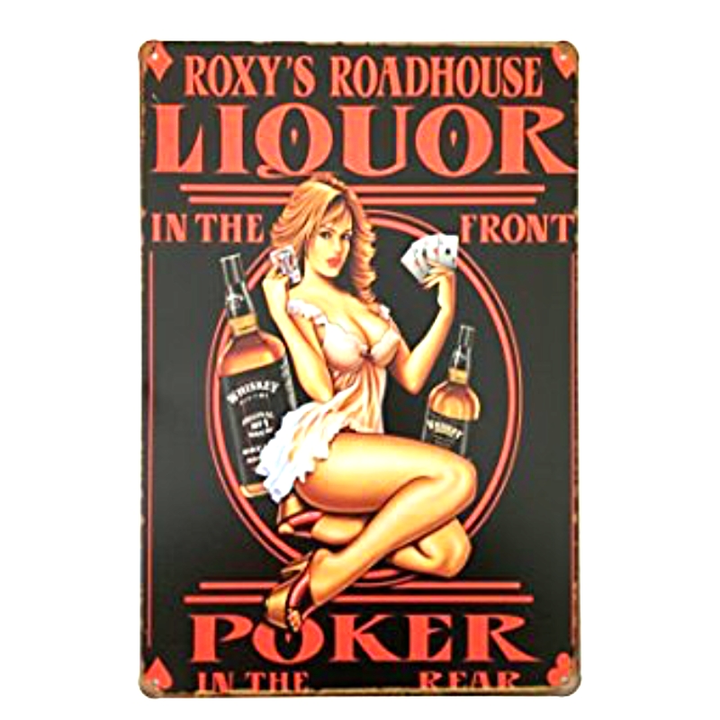Plaque Vintage Roxy Liquor -- 20x30cm