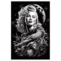 Plaque Métal Vintage «Garage Rules» 20x30cm | Motif Pin-Up | Déco Murale Rétro | Pour Garage, Bar, Maison