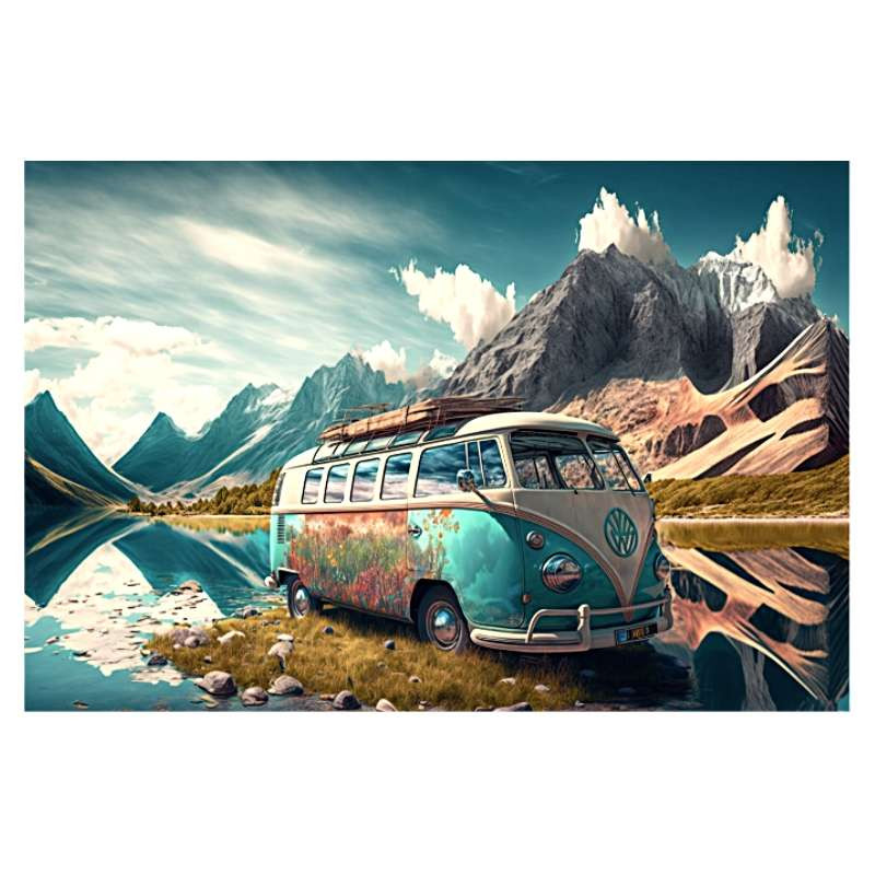 Plaque Métal Vintage Van Montagne