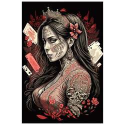 Plaque Métal Reine du Poker