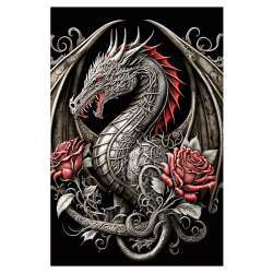 Plaque Métal Fantasy Dragon Rouge