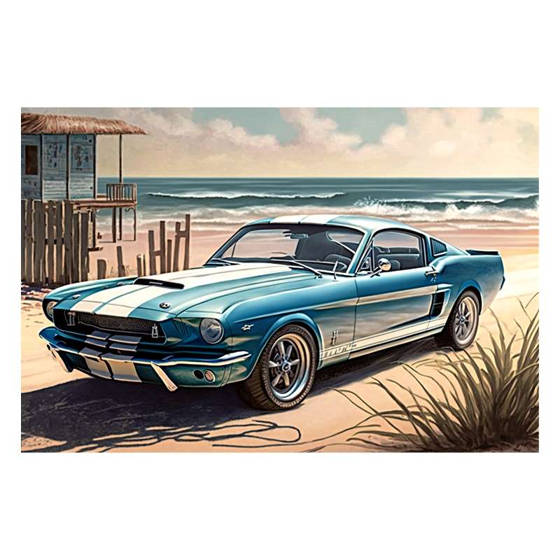 Plaque Métal Ford Mustang Bleu