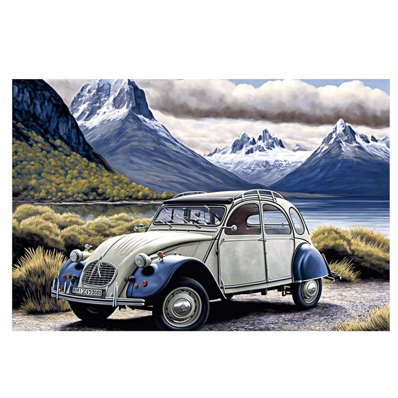 Plaque Métal Vintage 2CV Montagne