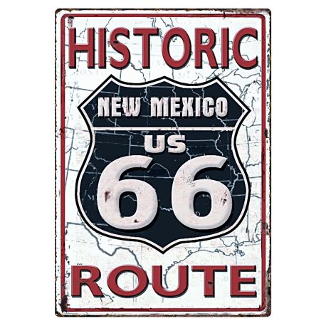 Plaque Vintage route 66 historique Premium 30x40cm