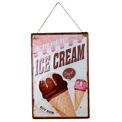 Plaque Rétro ice cream-- 30x40cm