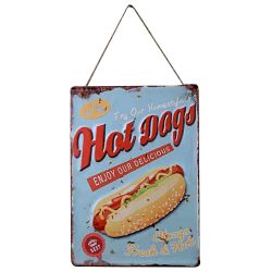 Plaque Vintage Hot Dog Premium 30x40cm
