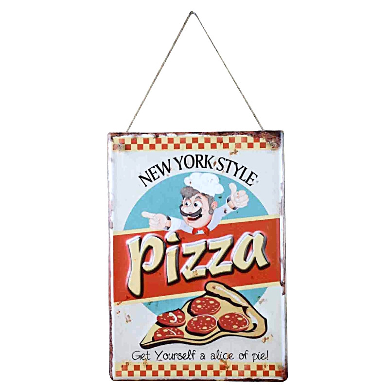 Plaque Premium Pizza NYC - 30x40cm