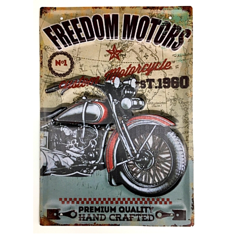 Plaque Décoration Moto Freedom Premium 30x40cm