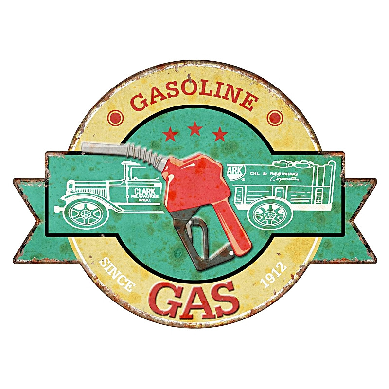 Plaque Décoration Retro Station Service Premium 30x22cm