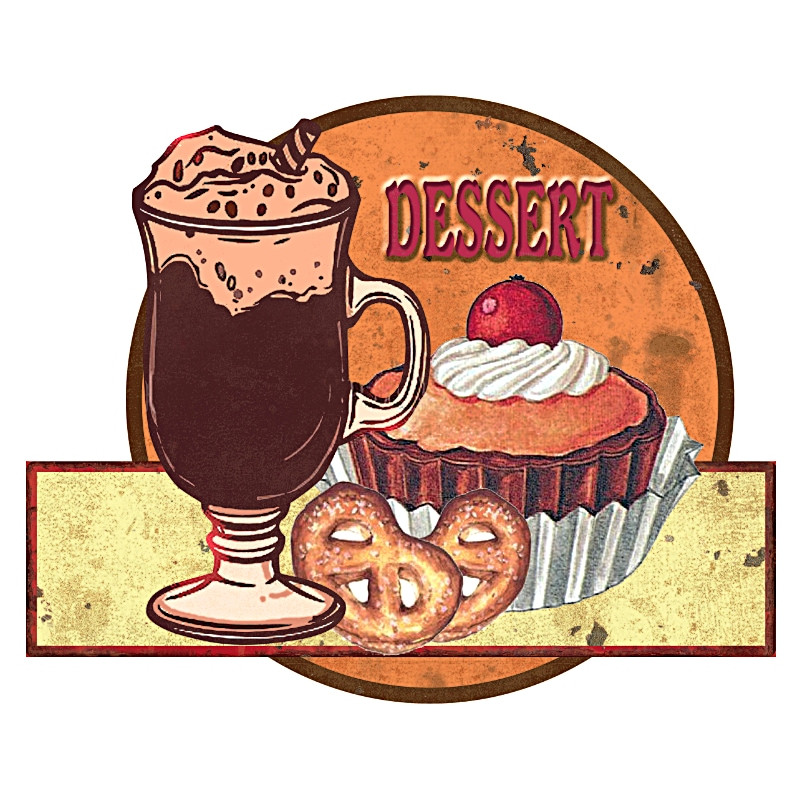 Plaque Décoration Dessert et viennoiserie Premium 30x26cm