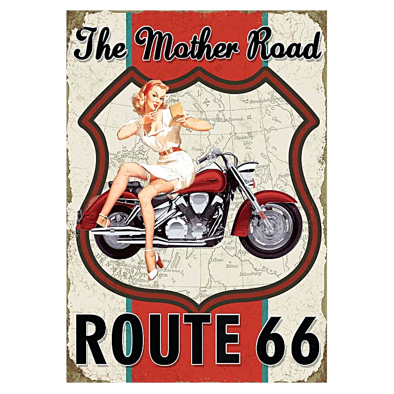 Plaque Décoration the mother road 66 Premium 30x40cm
