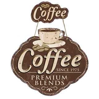 Plaque Décoration Mur Café Vintage Premium 30x26cm