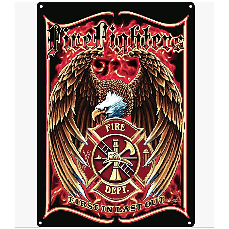 Plaque Décoration Pompier americain Premium 30x40cm