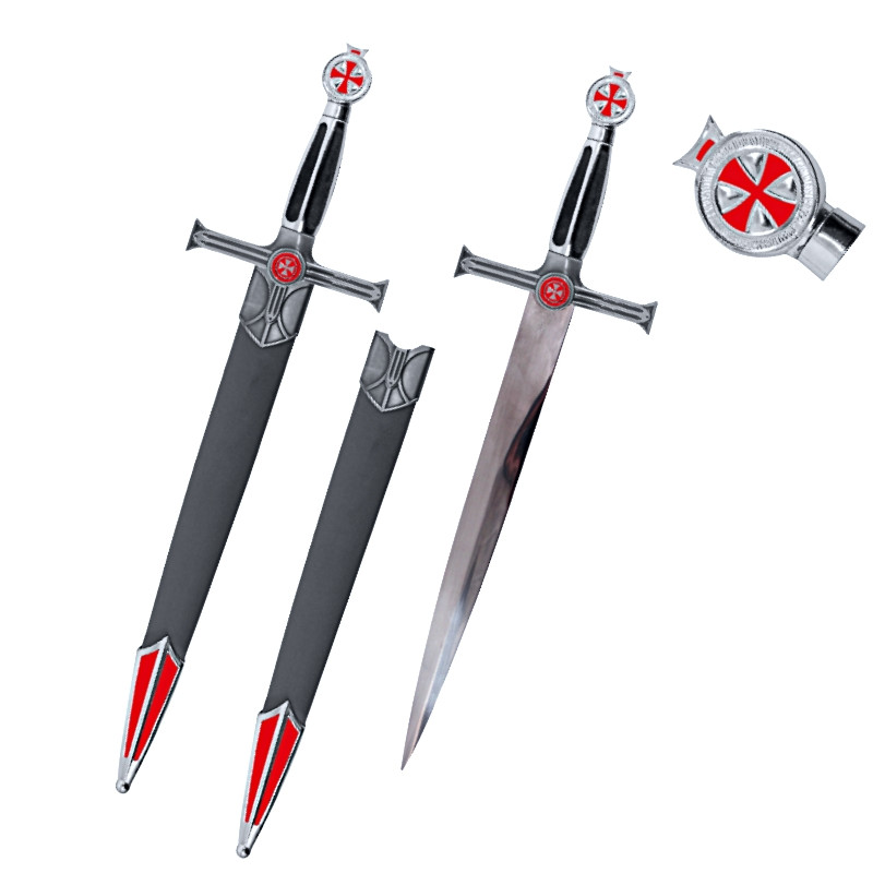 Dague Templiers Rouge Or