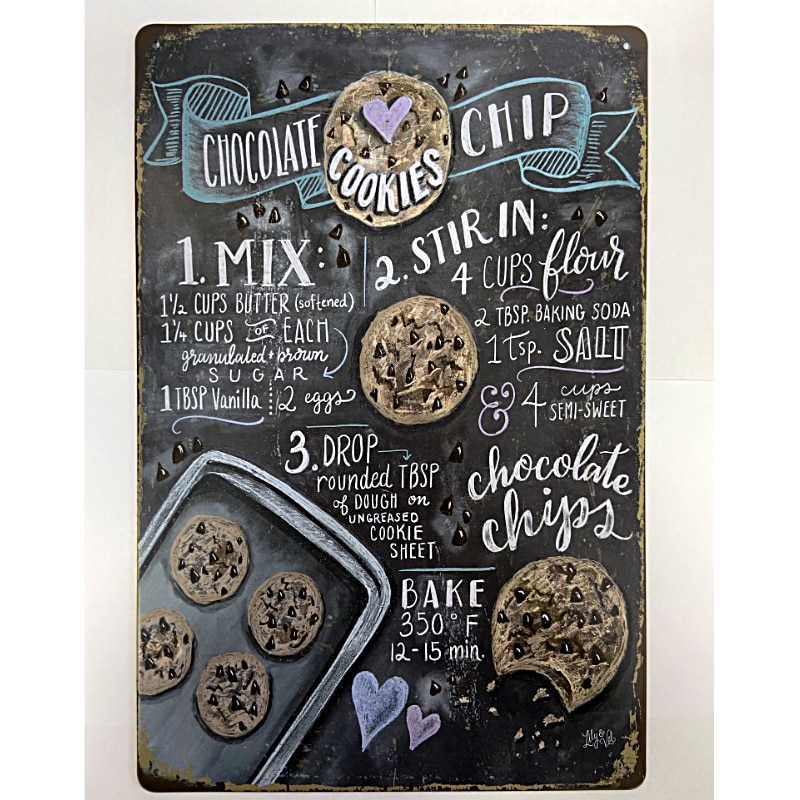 Plaque Vintage Cookies -- 20x30cm