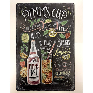 Plaque Vintage PIMS CUP -- 20x30cm