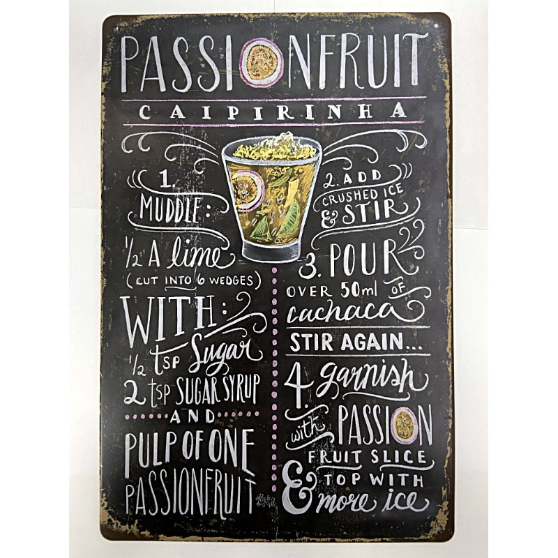 Plaque Vintage Caipirinha-- 20x30cm