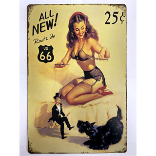 Plaque Vintage Marionette Pin Up -- 20x30cm