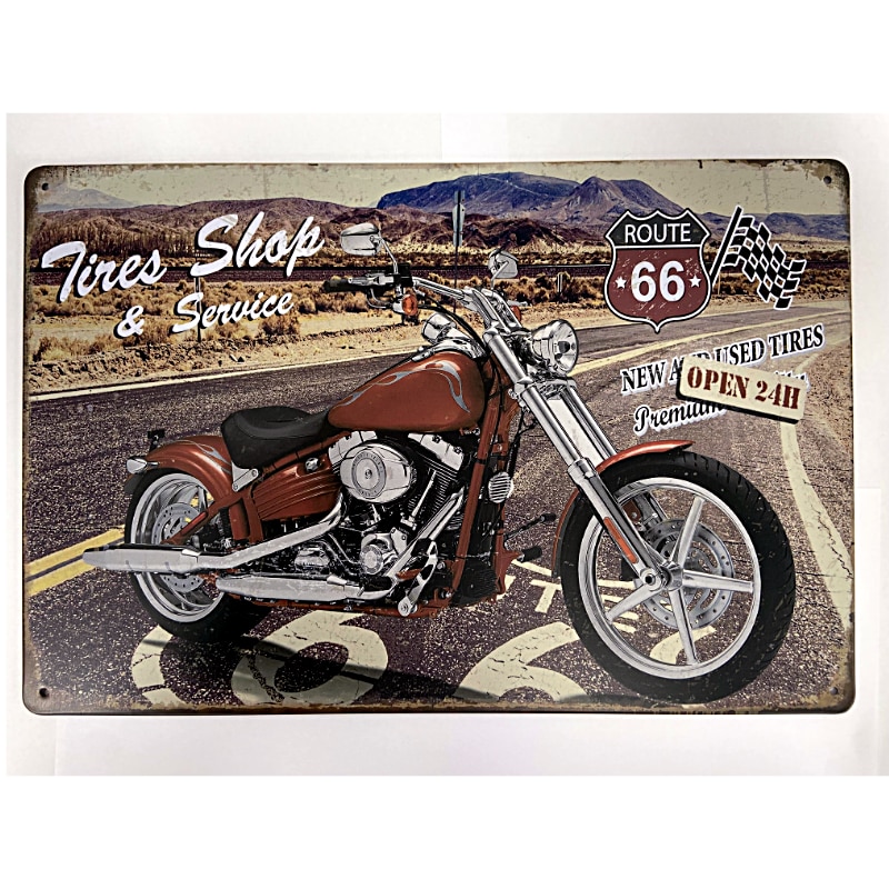 Plaque Vintage Biker 66 -- 20x30cm