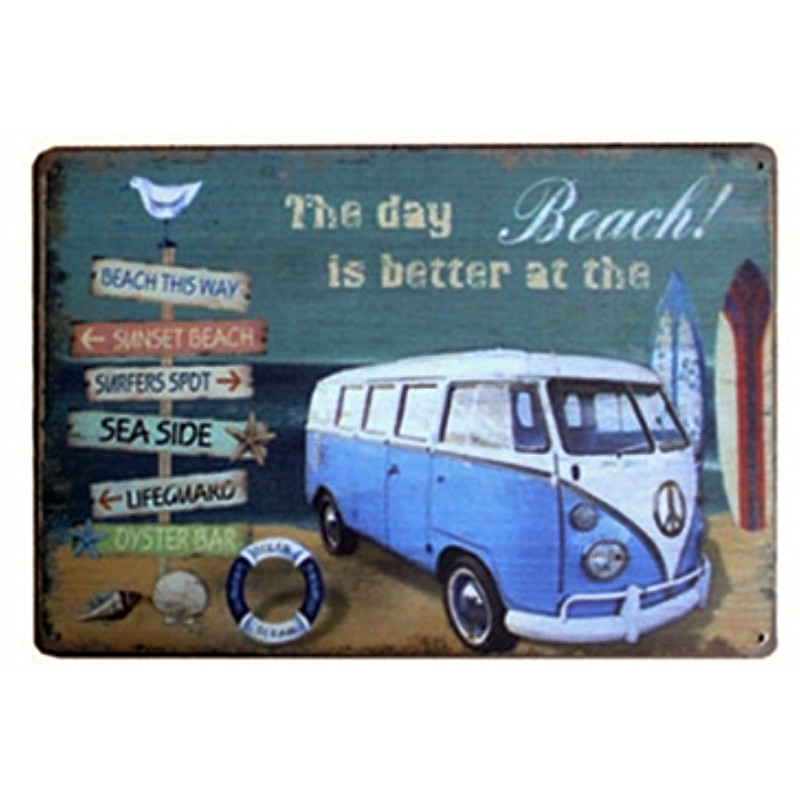 Plaque Vintage Vacance Beach