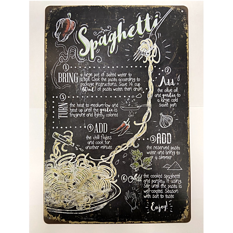 Plaque Vintage Spaghetti -- 20x30cm