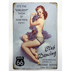 Plaque Vintage Club de Danse-- 20x30cm
