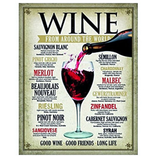 Plaque Décoration Vins 20x30cm