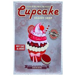 Plaque Déco Vintage Cupcake desserts -- 20x30cm