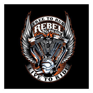 Plaque Vintage Rebel Ride -- 20x30cm