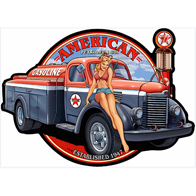 Plaque Décoration USA Petrolum 40CM