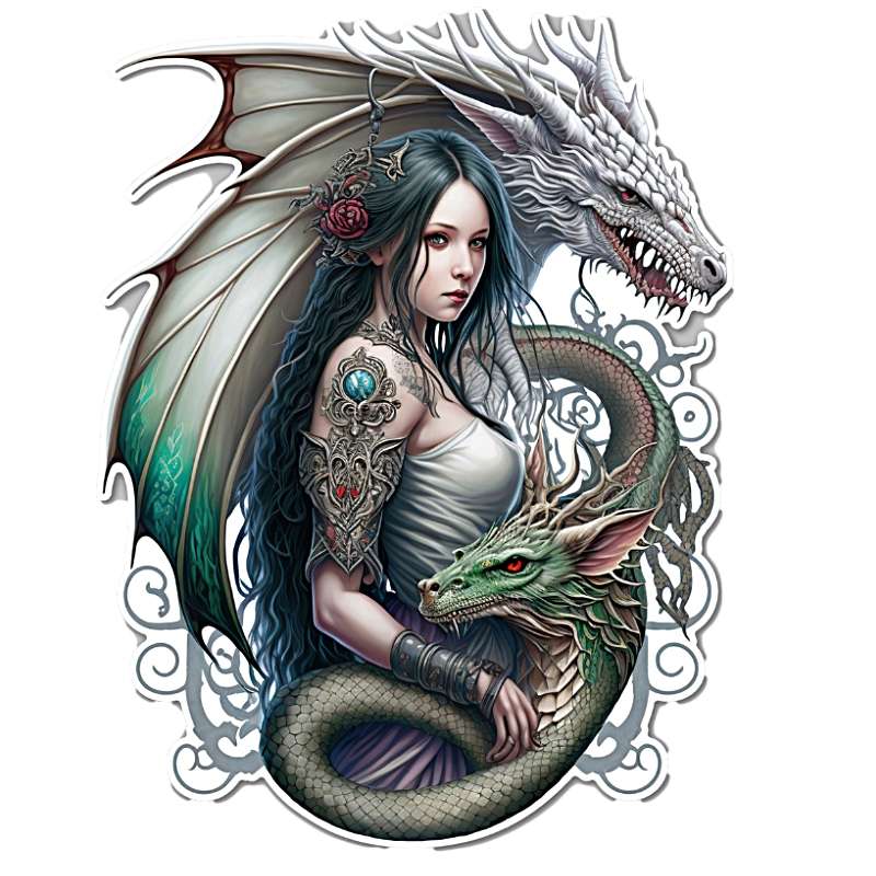 Plaque Décoration Dragon et Fée